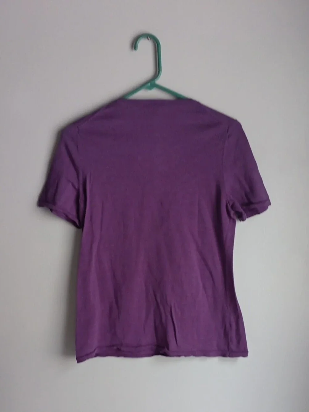 Eileen Fisher Scoop Neck Short Sleeve Merino Wool  Tee - Violet